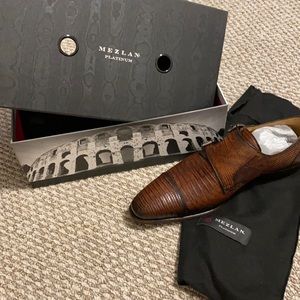 Mezlan Platinum genuine Lizard double monk.